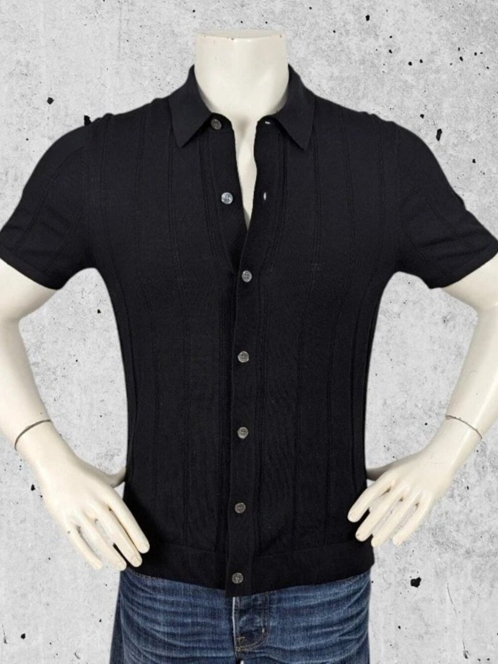 Todd Snyder Shirt Size Small Merino Wool Button Front Black